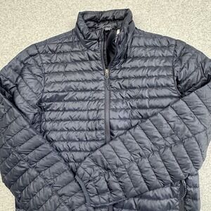 Eddie Bauer Mens Down Puffer Jacket Navy Blue Packable Gorpcore EMJ0440S Medium